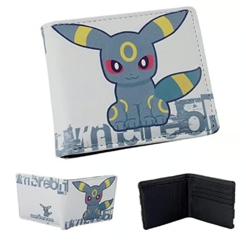 Umbreon Bifold Wallet Card Holder ID Window Zip Coin Pocket